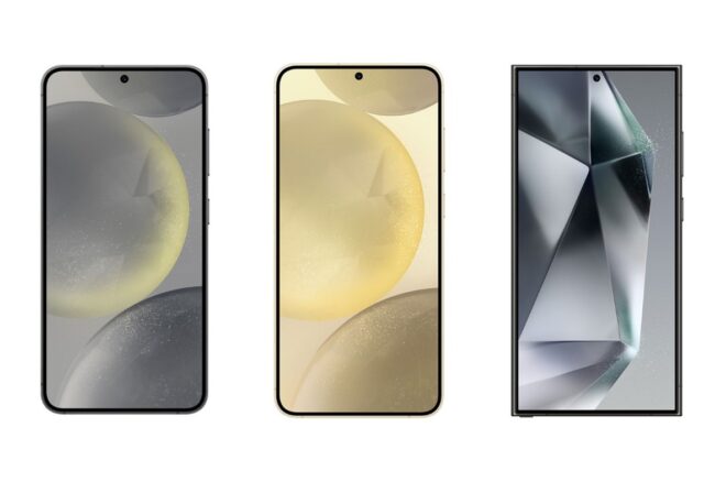 El Samsung Galaxy S24, S24+ y S24 Ultra alineados