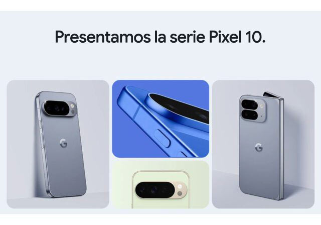 Una foto de la línea Google Pixel 10, incluido el Pixel 10, el Pixel 10 Pro y el Pixel 10 Fold.