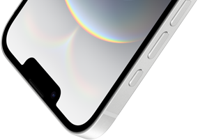 Esquina superior izquierda del iPhone 16e, pantalla Ceramic Shield