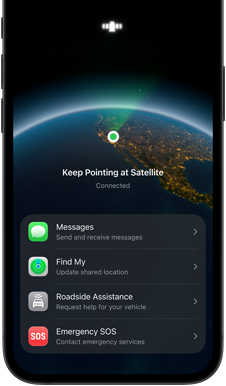 Función de mensajes vía satélite en uso