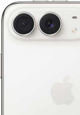 La parte trasera tiene el logotipo de Apple, una cámara doble y un flash