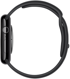 El lado derecho de un Apple Watch Series 10 mostrando lo delgado que es