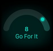 Puntuación de preparación de 8 y las palabras "Go for it"