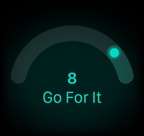 Puntuación de preparación de 8 y las palabras "Go for it"