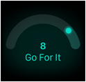 Puntuación de preparación de 8 y las palabras "Go for it"