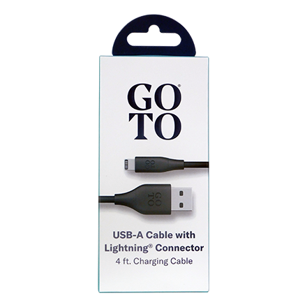 Cable Lightning a USB A GoTo, 4 ft - Negro R2