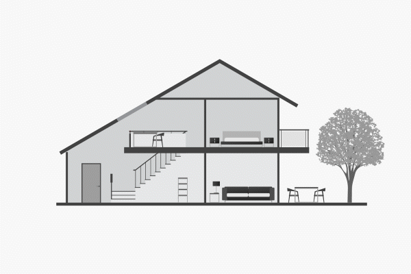 Diagrama de una casa con cobertura wifi.