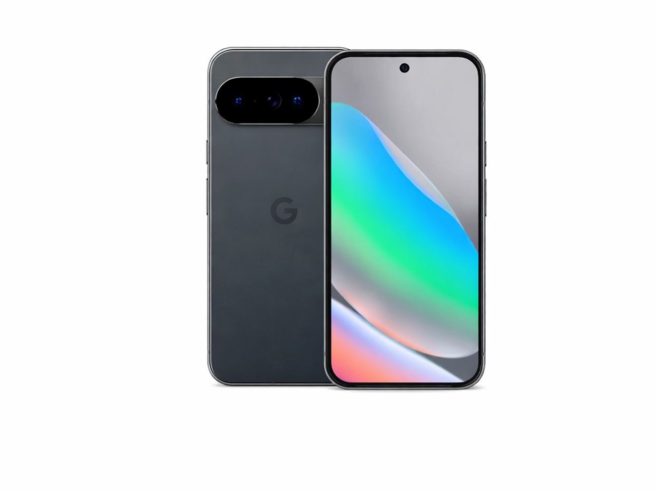 Vista frontal y posterior de dos dispositivos Google Pixel 10 con Gemini.