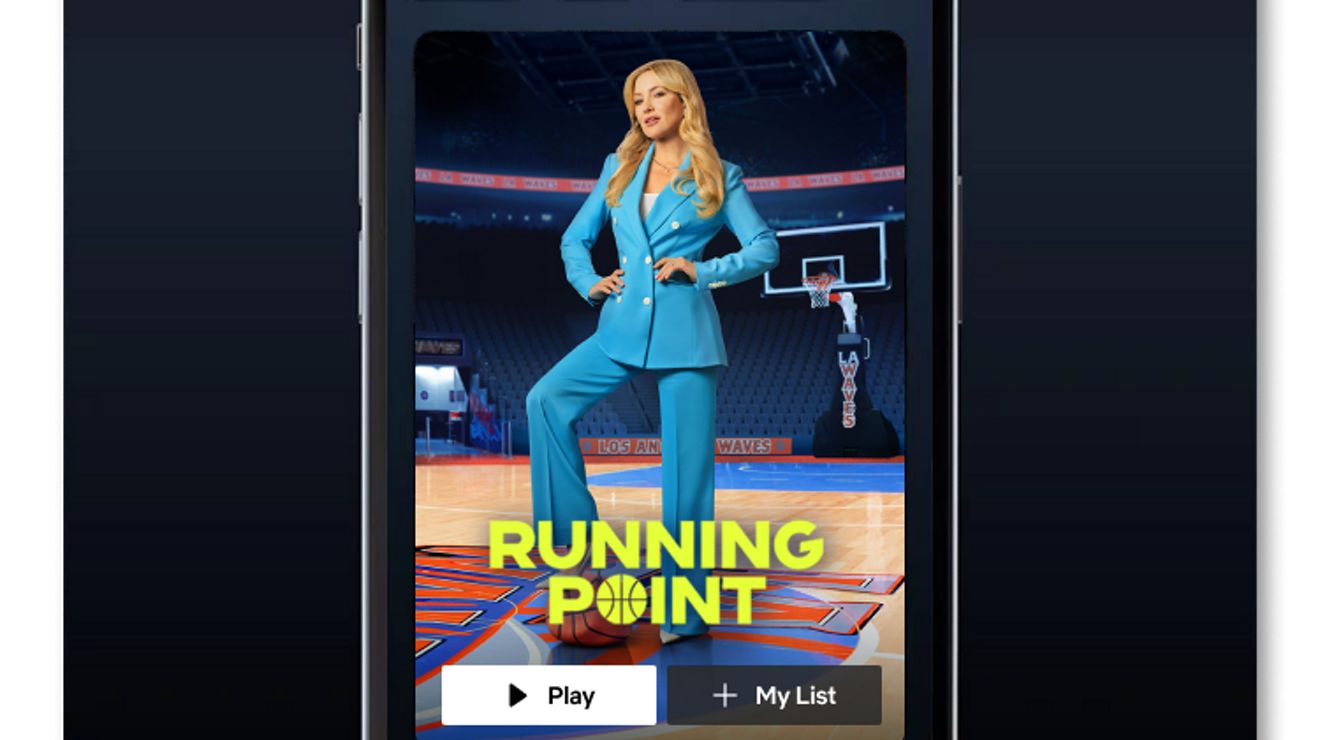 Promo artwork for the Netflix series Running Point on a smartphone screen.