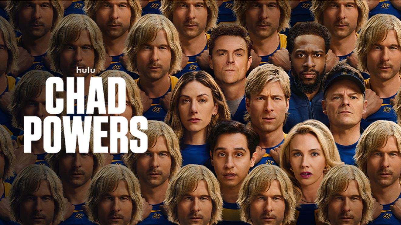 Imagen promocional de Hulu de Chad Powers que muestra al elenco de la serie en un collage.