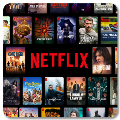 Collage de carteles de películas y series de Netflix.