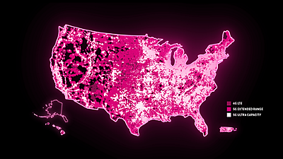 Mapa de cobertura de la red de T-Mobile
