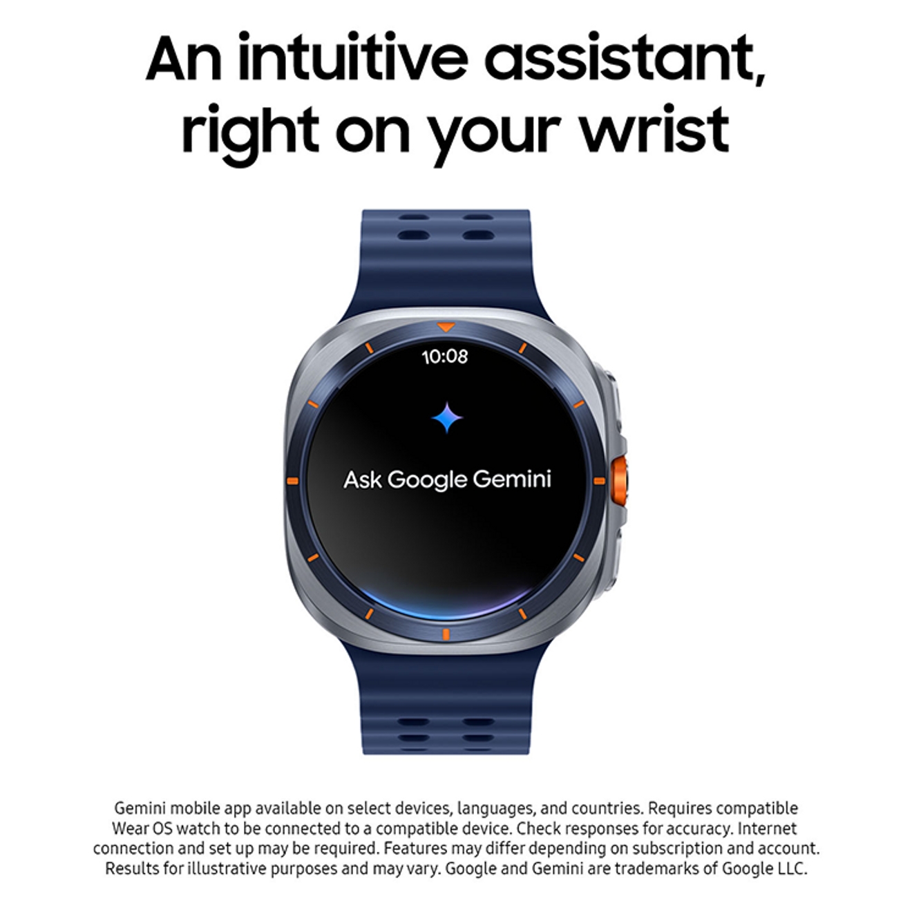 Imagen del reloj con Google Gemini en la pantalla.