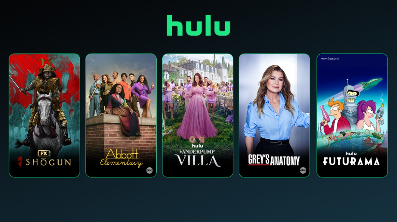 Promociones de Shogun, Abbott Elementary, Vanderpump Villa, Grey's Anatomy y Futurama, en streaming en Hulu.