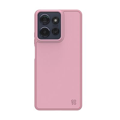 Parte posterior de una funda rosa para el moto g 2025