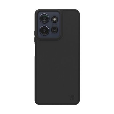 Parte posterior de una funda negra para el moto g 2025