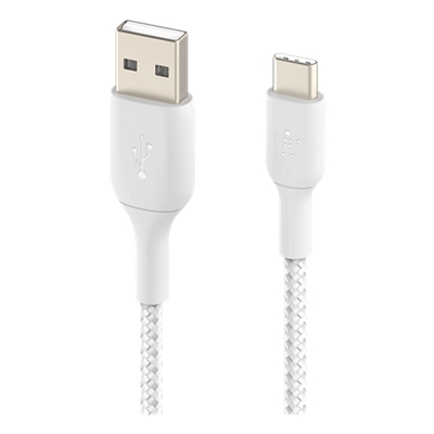 Cable trenzado USB-A a USB-C Belkin BoostCharge de 1 m - Blanco-slide-2