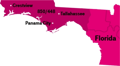Códigos de área del Panhandle de Florida