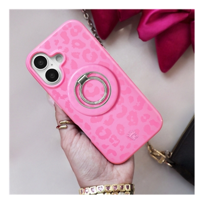 Funda VELVET CAVIAR MagSafe con agarre para iPhone 17 - Hot Pink Leopard-slide-2