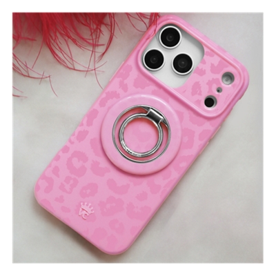 Funda VELVET CAVIAR con MagSafe y agarre para iPhone 17 Pro - Hot Pink Leopard-slide-2
