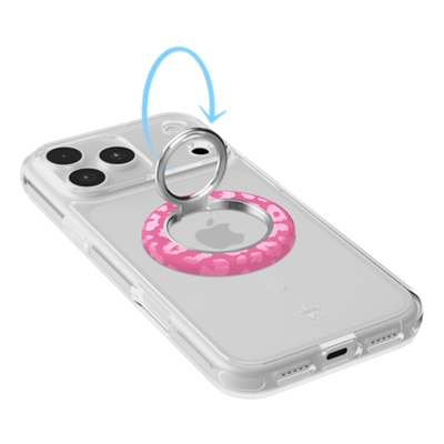 Funda VELVET CAVIAR con MagSafe y agarre para iPhone 17 Pro - Hot Pink Leopard-slide-3