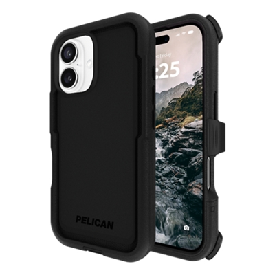 Funda Pelican Voyager con portateléfono/pie de apoyo, MagSafe para iPhone 16 - Negro-slide-1