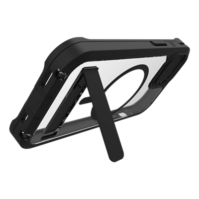 Funda ZAGG Rainier con pie de apoyo y MagSafe para iPhone 16e/15/14/13 - Negro/transparente-slide-2