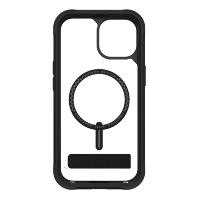 Funda ZAGG Rainier con pie de apoyo y MagSafe para iPhone 16e/15/14/13 - Negro/transparente-slide-0
