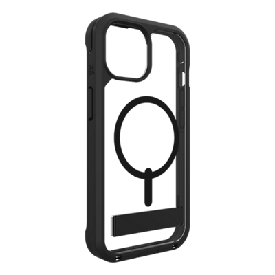 Funda ZAGG Rainier con pie de apoyo y MagSafe para iPhone 16e/15/14/13 - Negro/transparente-slide-1