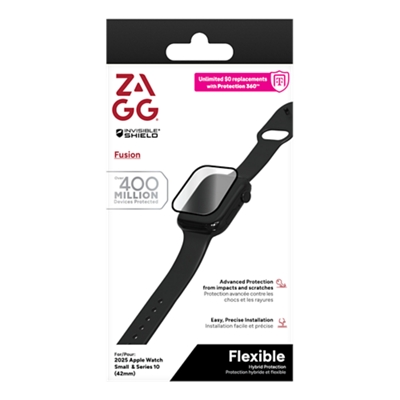 Protector de pantalla ZAGG Fusion para Apple Watch Series 11/10 42 mm - Transparente-slide-2
