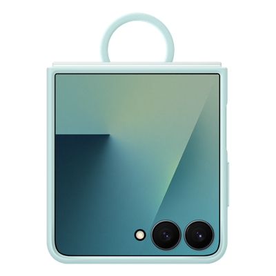 Funda de silicona con anillo para Samsung Galaxy Z Flip7 azul