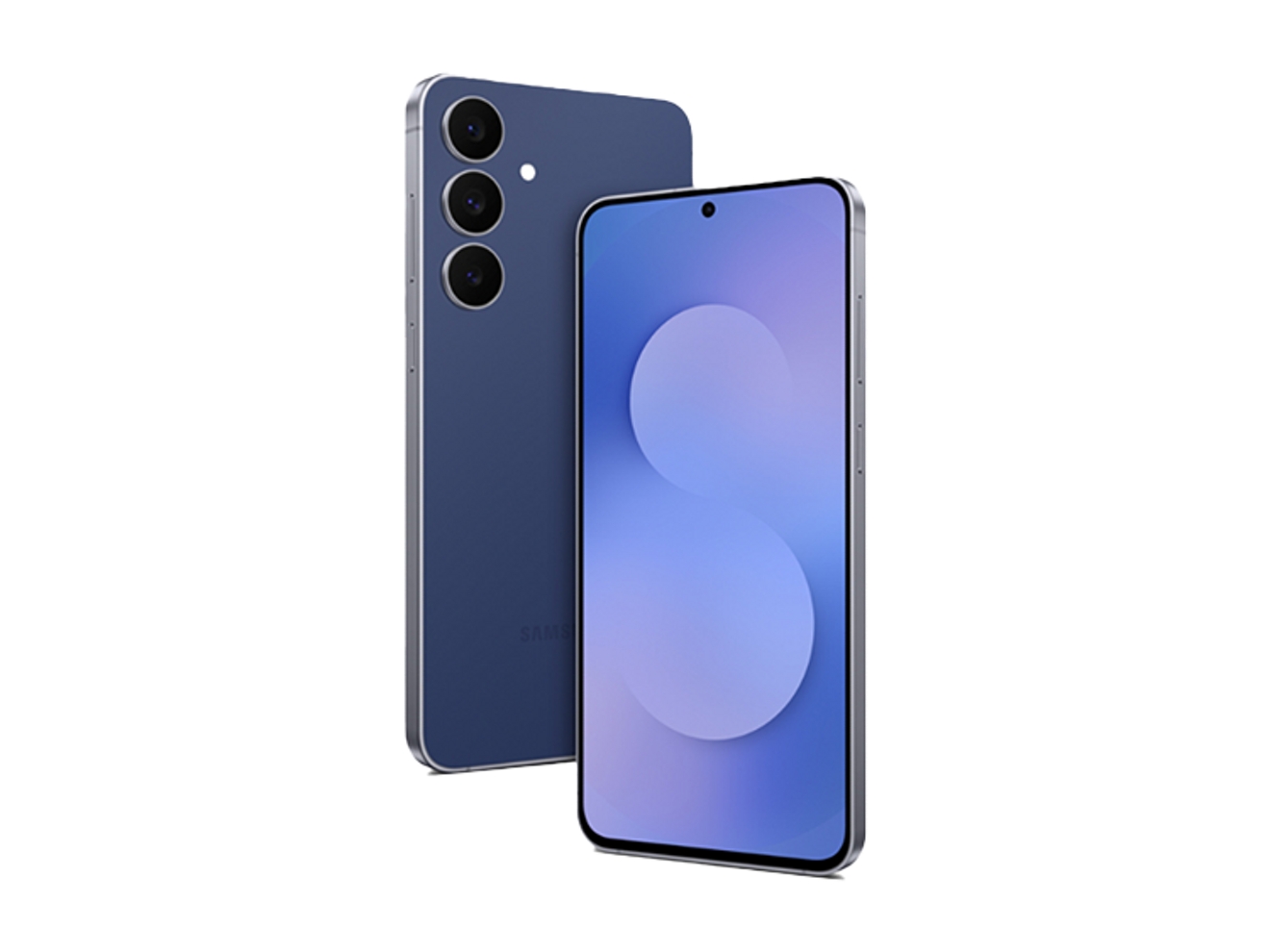 Vista frontal y posterior del Samsung Galaxy S25 FE azul