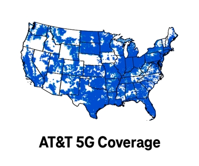 Mapa de cobertura de AT&T.
