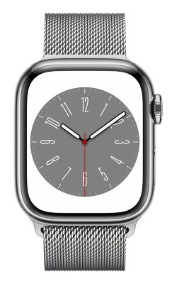 Apple Watch Series 8 41 mm - Acero inoxidable plateado - Correa Mil plateada