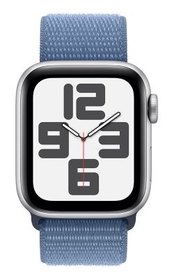 Apple Watch SE 2.ª gen. 40 mm - Aluminio color plata con correa deportiva azul tormenta