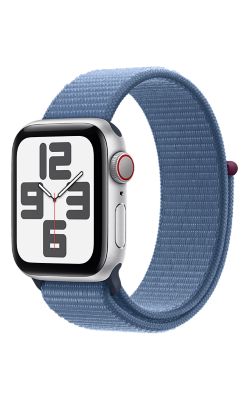 Apple Watch SE 2.ª gen. 40 mm - Aluminio color plata con correa deportiva azul tormenta