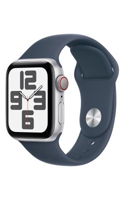 Apple Watch SE 2.ª gen. 40 mm - Aluminio color plata - Correa deportiva azul tormenta - M/G