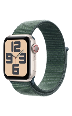 Apple Watch SE 2.ª gen. 40 mm - Aluminio blanco estelar y correa deportiva verde-slide-0