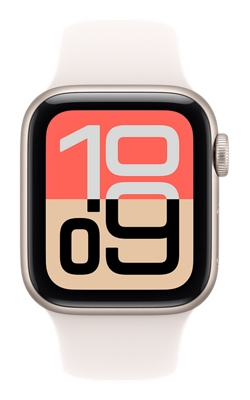 Apple Watch SE 3 40 mm - Caja de aluminio blanco estelar y correa deportiva en blanco estelar, P/M-slide-1