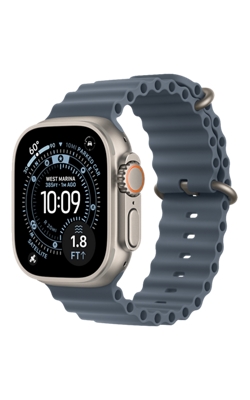 Apple Watch Ultra 3 - Caja de titanio natural y correa Ocean azul ancla-slide-0