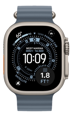 Apple Watch Ultra 3 - Caja de titanio natural y correa Ocean azul ancla-slide-1