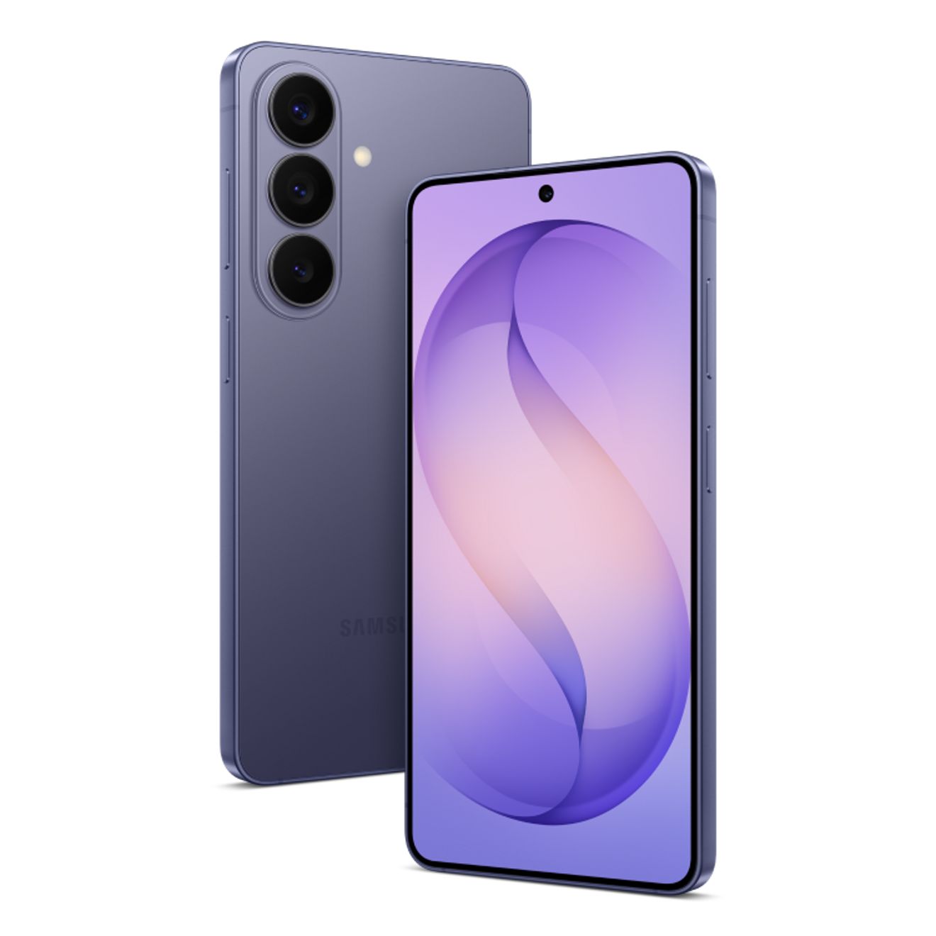 Imagen frontal y posterior del Samsung S26 sobre fondo blanco.