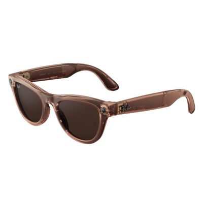 Gafas Ray-Ban Meta Gen 2 con marco marrón y lentes oscuros.