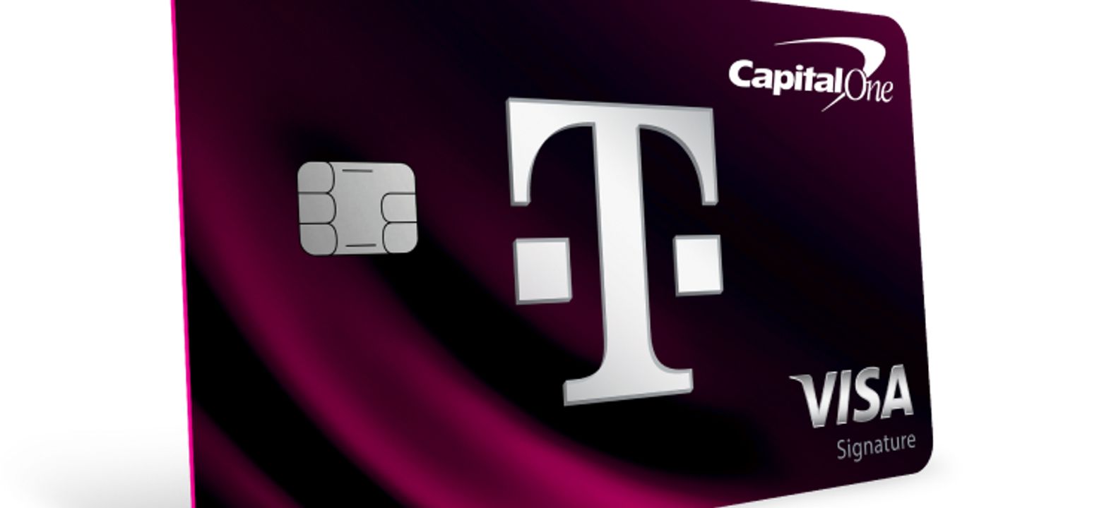 Una tarjeta Visa de T-Mobile en un ángulo ligeramente inclinado.