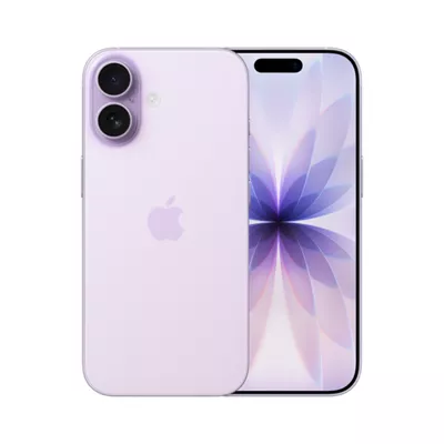 Vista frontal y posterior de un iPhone 17 lavanda.