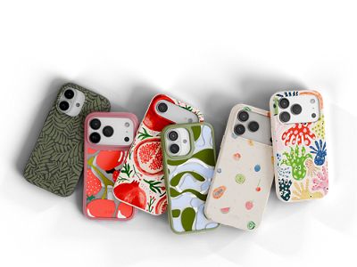 Múltiples diseños de colores en distintas fundas para teléfono