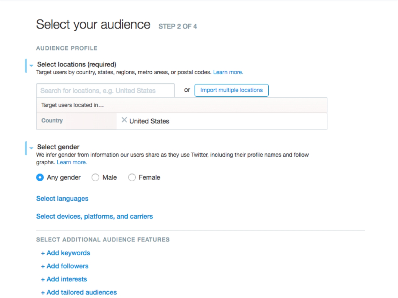 Add tailored audience