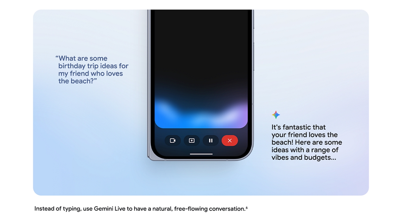 Una vista directa del Google Pixel 10 Pro Fold, que muestra sus capacidades de IA.