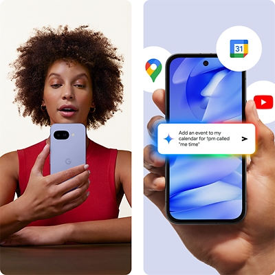Joven usando un Google Pixel 9a.