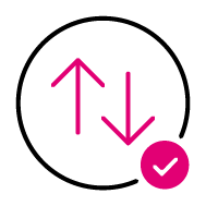 Ícono de flecha hacia arriba y hacia abajo y Sin restricciones